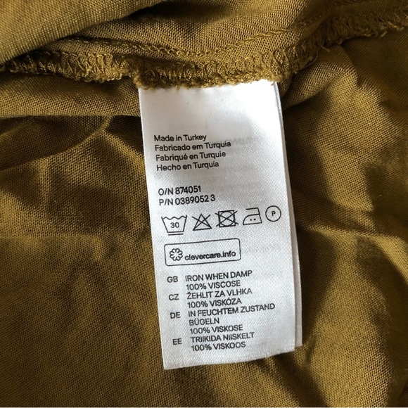 H&M Off the Shoulder Strappy Dress in Olive Green Size 6 - Picture 7 of 8